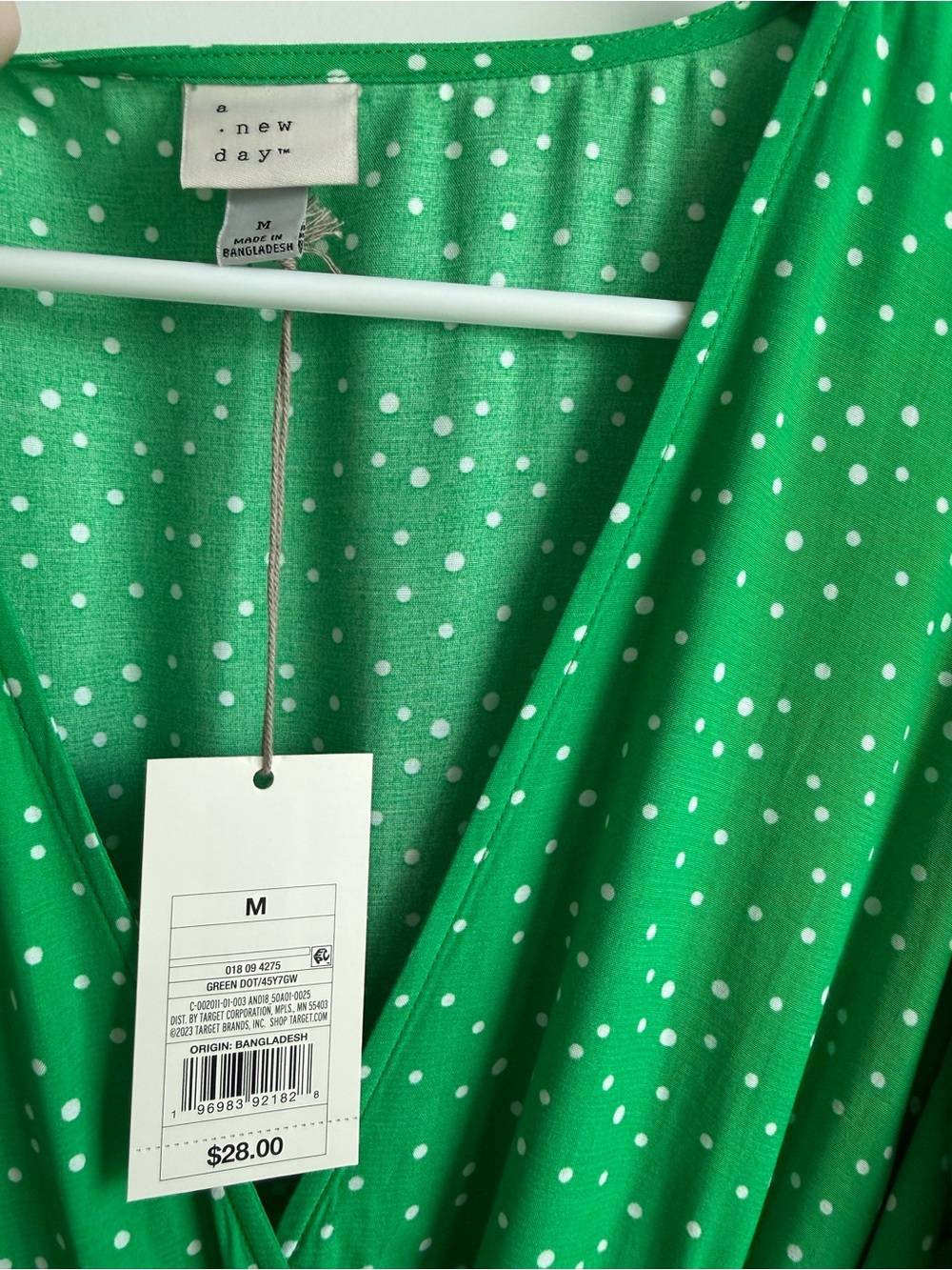 a new day Green Polka Dot Wrap Mini Dress - Picture 3 of 3